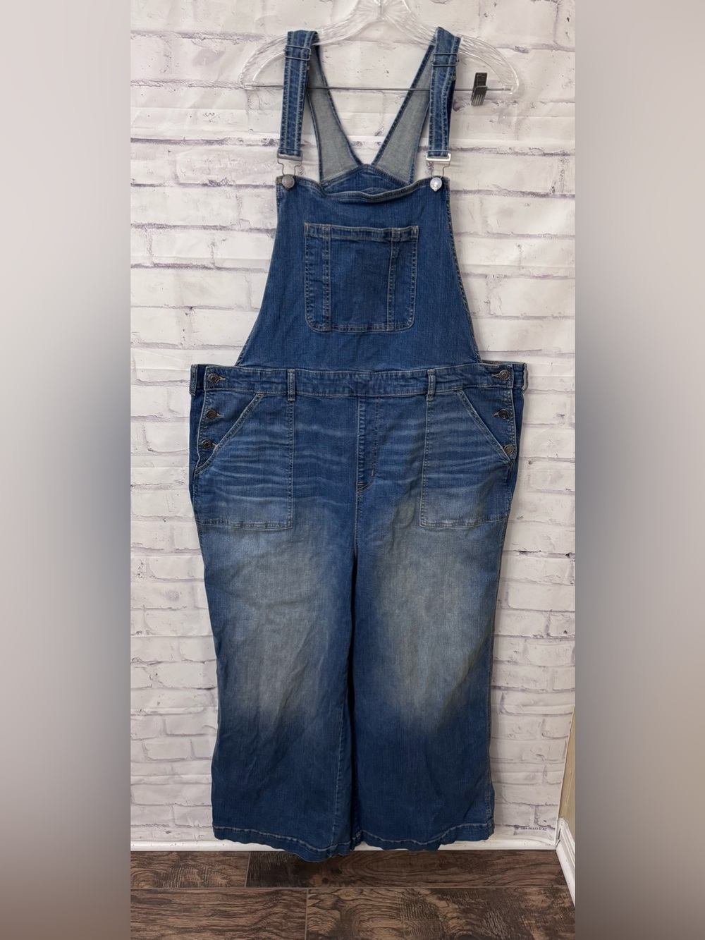 Torrid Wide Leg Denim Overall Blue Jeans Size 26R Stretch Old School Vibe Y2K